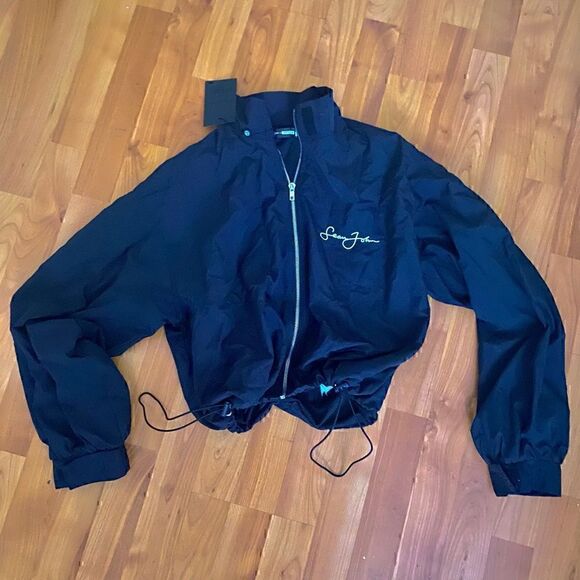 NWT Sean John x Missguided Black Cropped Windbreaker LE 6 / medium - Picture 2 of 11